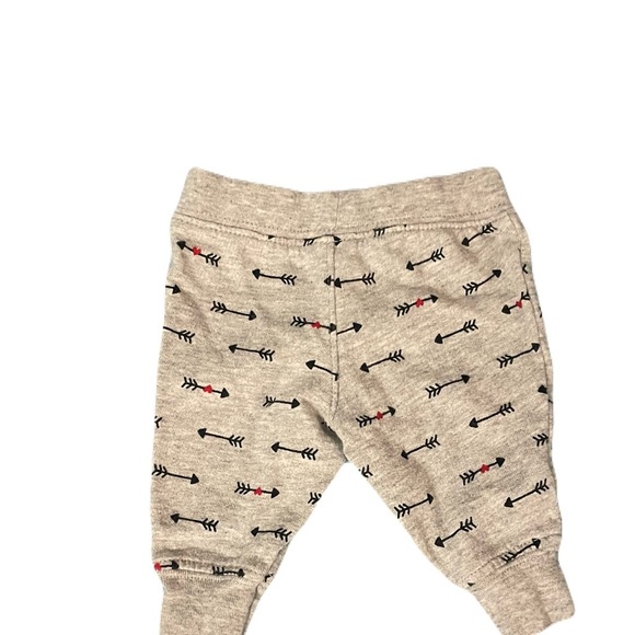 Carter's Gray Arrow & Hearts Print Gray Baby Pants Newborn - Picture 2 of 3